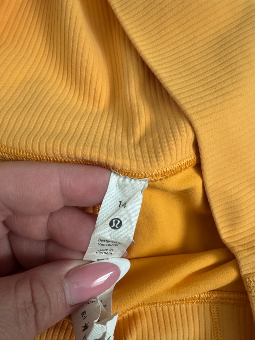 Lululemon athletica Yellow-Orange Ribbed High-Waist Leggings - Picture 3 of 3